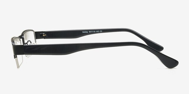 Valday Black MetalEyeglass Frames from EyeBuyDirect, Side View