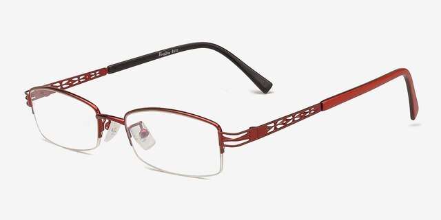 6310 Burgundy MetalEyeglass Frames from EyeBuyDirect, Angle View