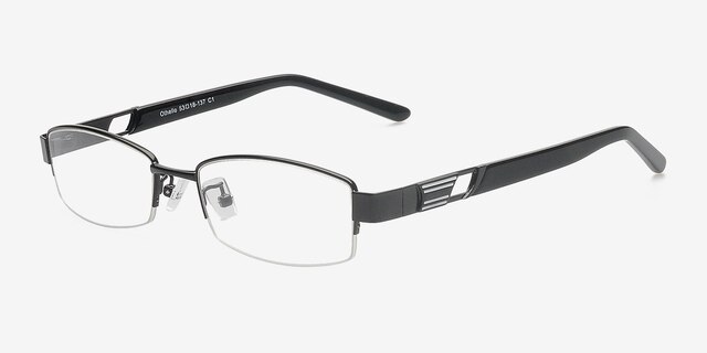 Othello Noir MétalMontures de lunettes de vue d'EyeBuyDirect, Vue d'Angle