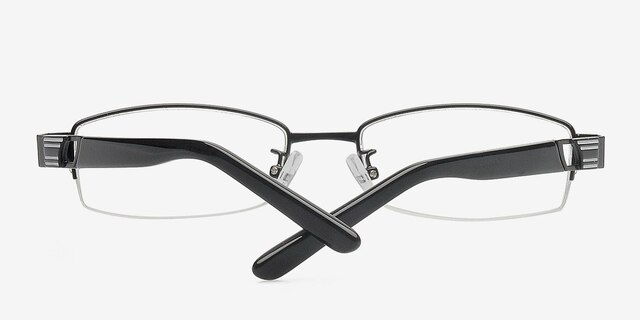 Othello Noir MétalMontures de lunettes de vue d'EyeBuyDirect, Vue Rapprochée