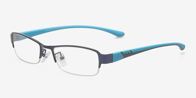 Kennewick Navy MetalEyeglass Frames from EyeBuyDirect, Angle View