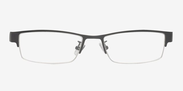 Cheney Black MetalEyeglass Frames from EyeBuyDirect, Front View