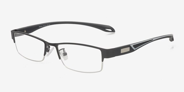 Cheney Black MetalEyeglass Frames from EyeBuyDirect, Angle View