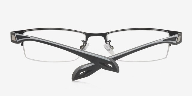 Cheney Black MetalEyeglass Frames from EyeBuyDirect, Closed View