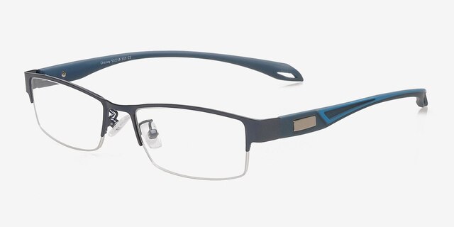 Cheney Navy MetalEyeglass Frames from EyeBuyDirect, Angle View