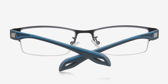 Cheney Navy MetalEyeglass Frames from EyeBuyDirect, Closed View