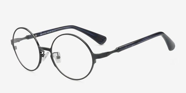 Wenachee Black MetalEyeglass Frames from EyeBuyDirect, Angle View