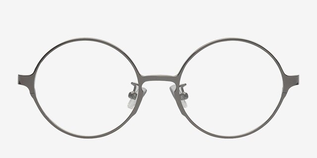 Wenachee Gunmetal MetalEyeglass Frames from EyeBuyDirect, Front View