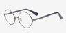 Wenachee Gunmetal MetalEyeglass Frames from EyeBuyDirect, Angle View