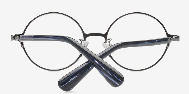 Wenachee Gunmetal MetalEyeglass Frames from EyeBuyDirect, Closed View