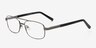 Quincy Gunmetal MetalEyeglass Frames from EyeBuyDirect, Angle View