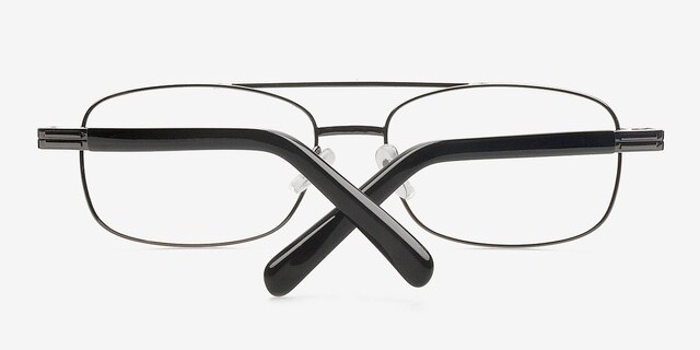 Quincy Gunmetal MetalEyeglass Frames from EyeBuyDirect, Closed View