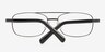 Quincy Gunmetal MetalEyeglass Frames from EyeBuyDirect, Closed View