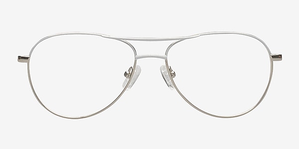 Danni White/Silver Metal Eyeglass Frames