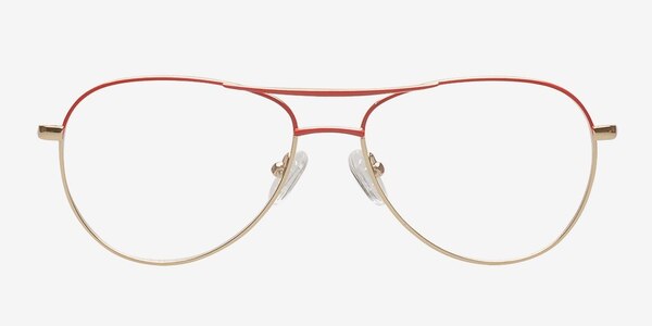 Danni Red/Golden Metal Eyeglass Frames