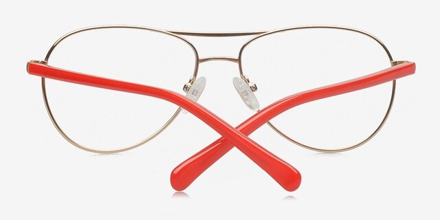 Danni Red & Golden MetalEyeglass Frames from EyeBuyDirect, Closed View