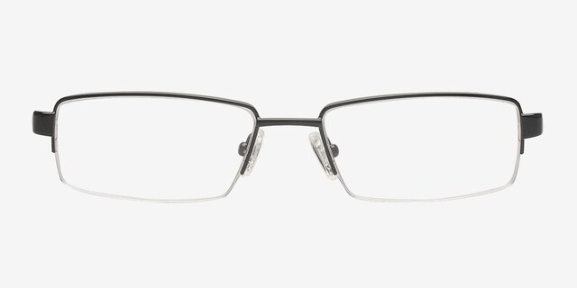 Aarav Black MetalEyeglass Frames from EyeBuyDirect, Front View