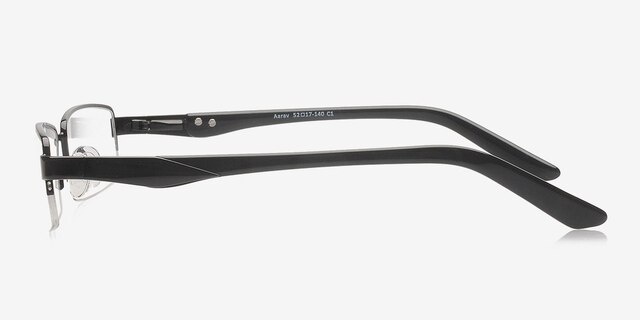Aarav Black MetalEyeglass Frames from EyeBuyDirect, Side View