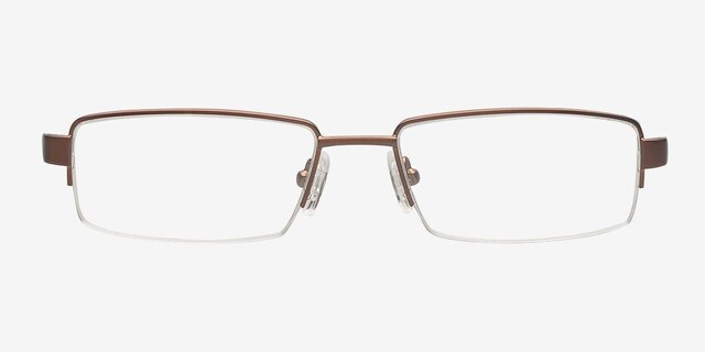 Aarav Brown MetalEyeglass Frames from EyeBuyDirect, Front View