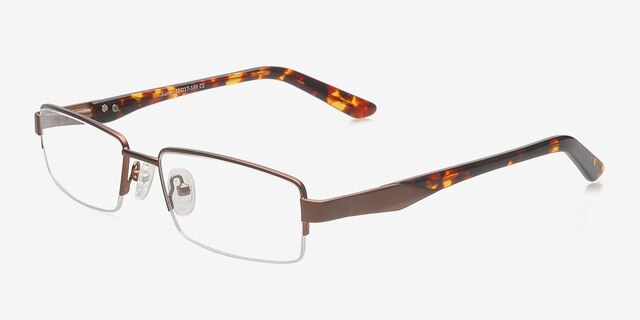 Aarav Brown MetalEyeglass Frames from EyeBuyDirect, Angle View