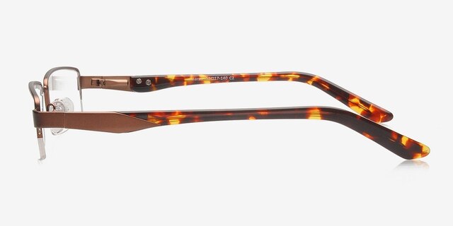 Aarav Brown MetalEyeglass Frames from EyeBuyDirect, Side View