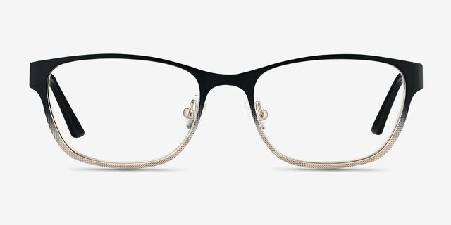Adrien Noir MétalMontures de lunettes de vue d'EyeBuyDirect, Vue de Face