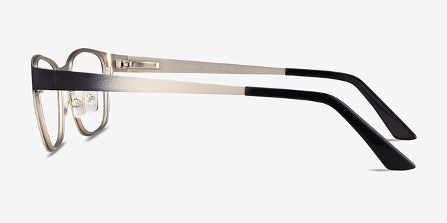 Adrien Noir MétalMontures de lunettes de vue d'EyeBuyDirect, Vue de Côté