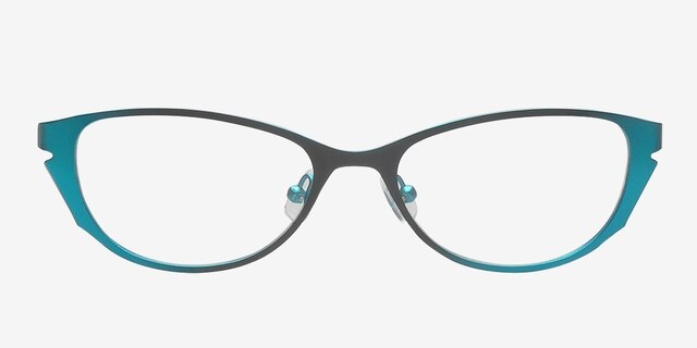 Adriana Black & Blue MétalMontures de lunettes de vue d'EyeBuyDirect, Vue de Face