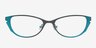 Adriana Black & Blue MétalMontures de lunettes de vue d'EyeBuyDirect, Vue de Face