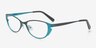Adriana Black & Blue MétalMontures de lunettes de vue d'EyeBuyDirect, Vue d'Angle