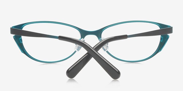 Adriana Black & Blue MétalMontures de lunettes de vue d'EyeBuyDirect, Vue Rapprochée