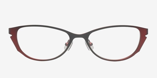 Adriana Black & Burgundy MetalEyeglass Frames from EyeBuyDirect, Front View