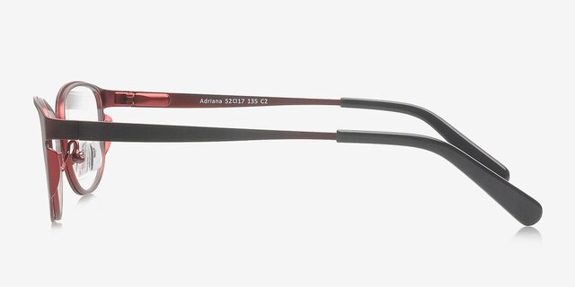 Adriana Black & Burgundy MetalEyeglass Frames from EyeBuyDirect, Side View
