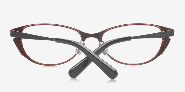 Adriana Black & Burgundy MetalEyeglass Frames from EyeBuyDirect, Closed View