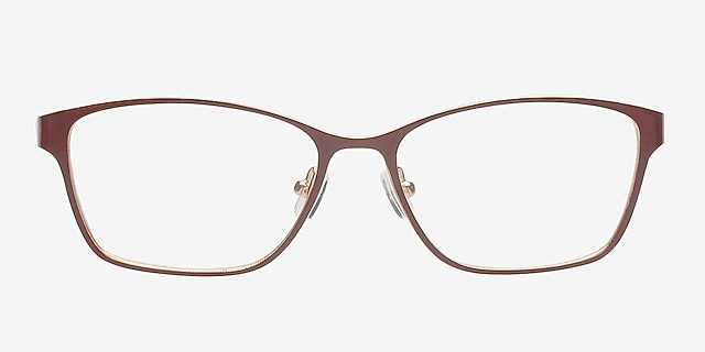 Adrianna Burgundy MetalEyeglass Frames from EyeBuyDirect, Front View