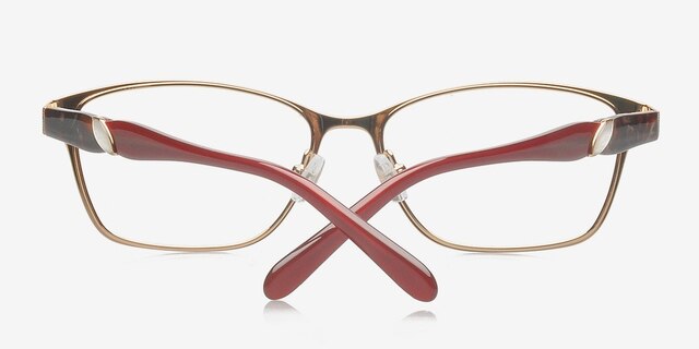 Adrianna Burgundy MetalEyeglass Frames from EyeBuyDirect, Closed View