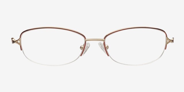 Ainsley Red MetalEyeglass Frames from EyeBuyDirect, Front View