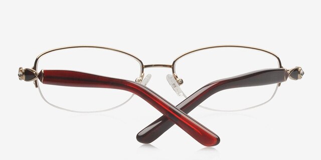 Ainsley Red MetalEyeglass Frames from EyeBuyDirect, Closed View