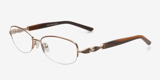 Ainsley Brown MetalEyeglass Frames from EyeBuyDirect, Angle View