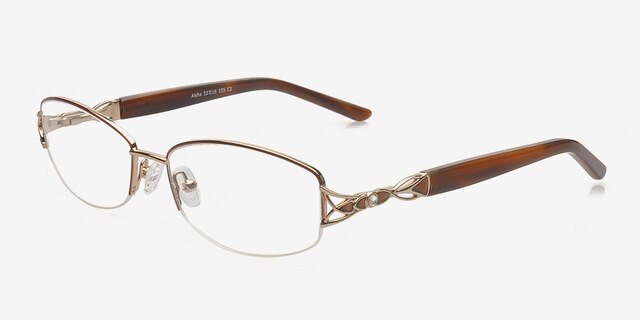 Aisha Brown MetalEyeglass Frames from EyeBuyDirect, Angle View