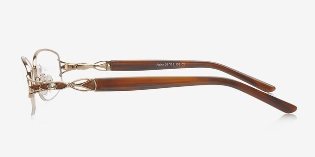 Aisha Brown MetalEyeglass Frames from EyeBuyDirect, Side View