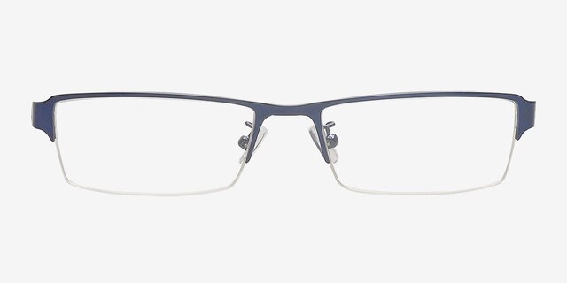 Alejandro Navy MetalEyeglass Frames from EyeBuyDirect, Front View