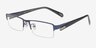 Alejandro Navy MetalEyeglass Frames from EyeBuyDirect, Angle View
