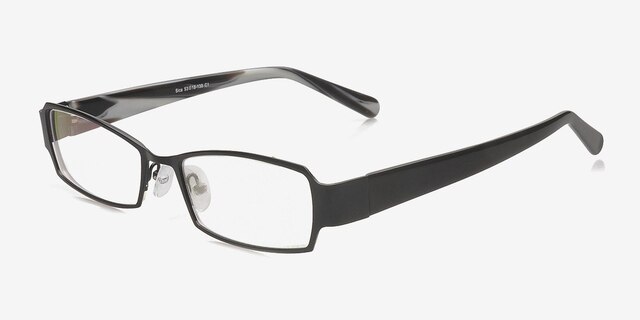 Sica Black MetalEyeglass Frames from EyeBuyDirect, Angle View