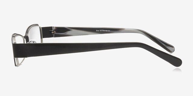 Sica Black MetalEyeglass Frames from EyeBuyDirect, Side View