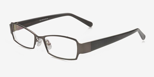 Sica Gunmetal MetalEyeglass Frames from EyeBuyDirect, Angle View