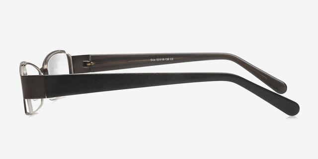 Sica Gunmetal MetalEyeglass Frames from EyeBuyDirect, Side View