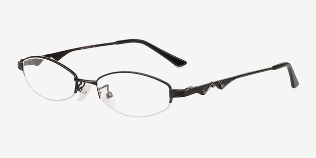 Asa Black MetalEyeglass Frames from EyeBuyDirect, Angle View