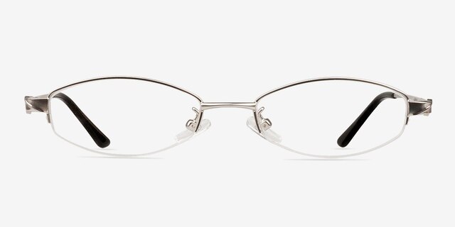 Asa Silver MetalEyeglass Frames from EyeBuyDirect, Front View