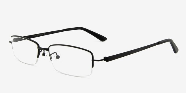 Cassi Black MetalEyeglass Frames from EyeBuyDirect, Angle View